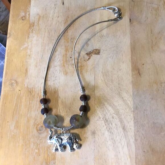 Handmade, Handmade African Brown & Silver Necklace, NEW, 26' - Picture 5 of 5